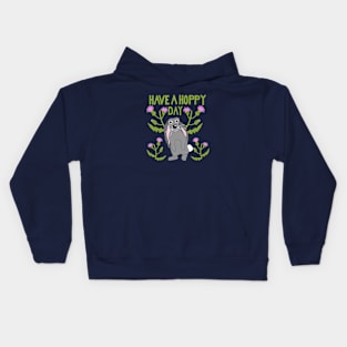 Have a Hoppy Day Floppy Eared Bunny Graphic Kids Hoodie